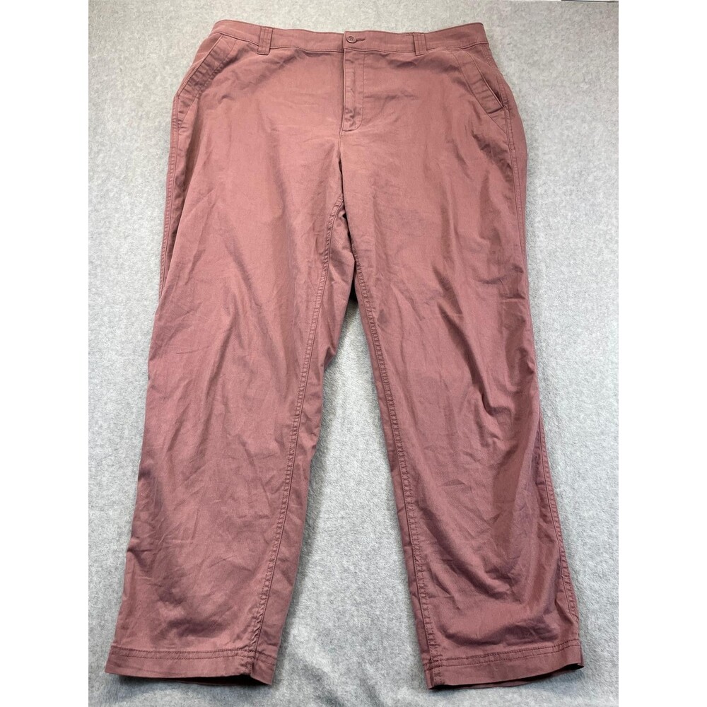 Old Navy High-Rise OG Chino Pants Womens XL Tall Mauve Pink Stretch Ankle Cuffed